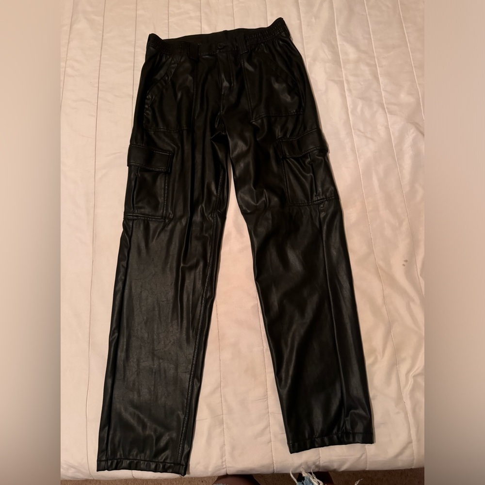 Black Cargo pants fake leather